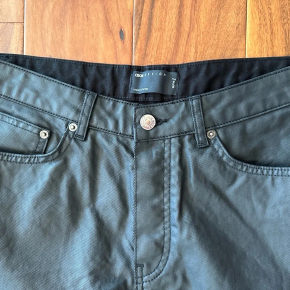 ASOS Tall Black Coated Denim Bootcut Jeans size 28/36 Tall - Picture 4 of 5